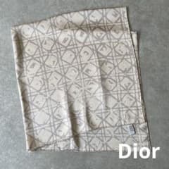 美品 クリスチャンディオール Dior カナージュ柄 シルク大判スカーフ