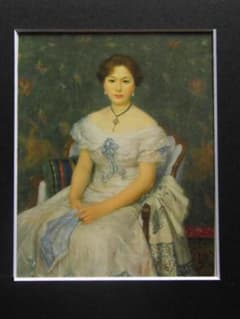 中山忠彦、碧い首飾り、希少な画集より、新品高級額・額装付 m74056196549_1.jpg?1701751547