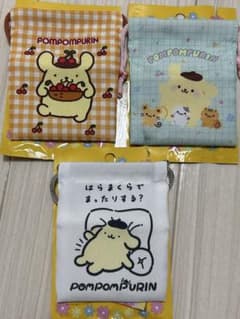 ポムポムプリン　プチ巾着、シール、ポケット付きキーホルダー　7点セットのサムネイル