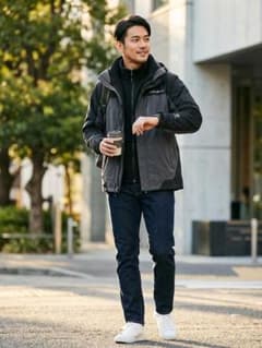 Eddie Bauer メンズM 防水マウンテンパーカー フリース付 オシャレ 