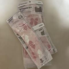 トイレマット トイレシート 3点セット ピンク リボン柄のサムネイル