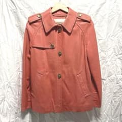COACH ターンロックボタン レザージャケット レッドピンク S - メルカリ