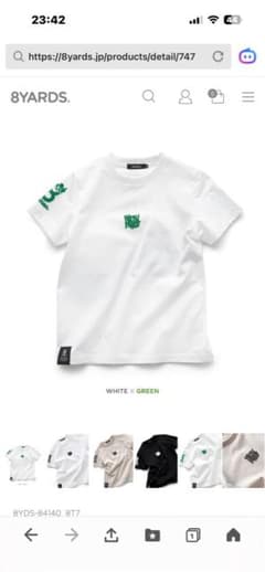 ハチヤーズ　8YARDS 半袖シャツ　Tシャツ　M 8YARDS ハチヤーズ Tシャツ ホワイト グリーン - メルカリ