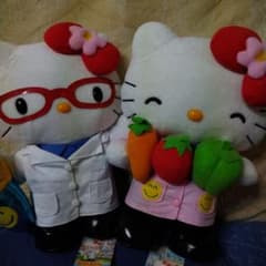 HELLO KITTY✖杏林堂☆薬剤師・管理栄養士☆ぬいぐるみ☆2体☆L