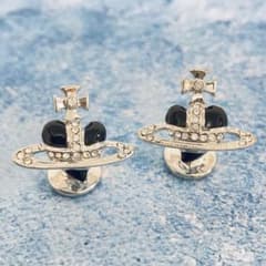 Vivienne Westwood｜ディアマンテカフスボタン シルバー×ブラック