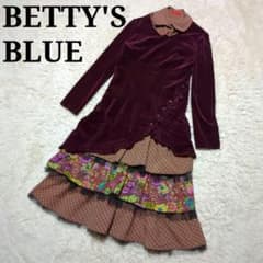 希少極美品！BETTY'S BLUE　2wayベロアロングフレアワンピース　M 希少極美品！BETTY'S BLUE 2wayベロアロングフレアワンピース M - メルカリ