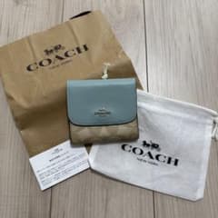 COACH 三つ折り財布 シグネチャー ライトブルーのサムネイル