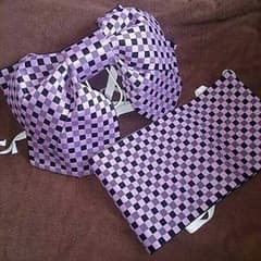 ピンク×黒の市松模様柄の作り帯 ♡のサムネイル
