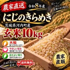 お試し特価数量限定【令和8年産 新米】にじのきらめき 玄米10kg（梱包