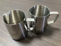 ステンレス ミルクピッチャー ミルクマグ ミルクフォーマー 2個 コーヒー 用品のサムネイル