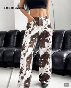 SHEIN EZwear カウ柄 ワイドパンツのサムネイル