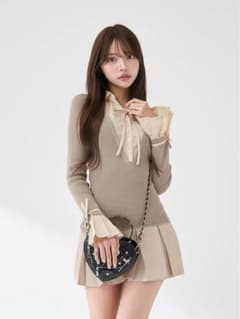 Darich シャツドッキングプリーツミニワンピース GRY - メルカリ