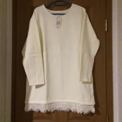 ✴︎新品earth music&ecology裾レースチュニック白✴︎ワンピでも♡のサムネイル