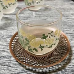 冷茶器 茶托 5客セット 昭和 レトロ 花柄のサムネイル