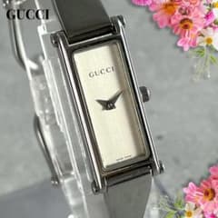 稼働品 GUCCI 1500L バングル 時計 シルバー スクエア 箱 冊子付き