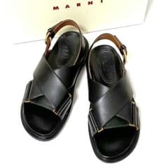 MARNI フスベット クリスクロスサンダル FBMS005201 黒 40 - メルカリ
