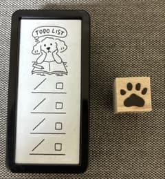 [新品未使用] 犬スタンプセット to do list 肉球 木製のサムネイル