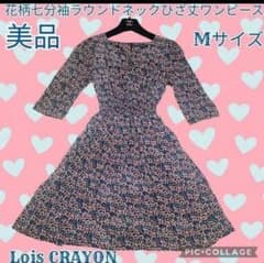 美品○Lois CRAYON○ロイスクレヨン○ひざ丈ワンピース○花柄