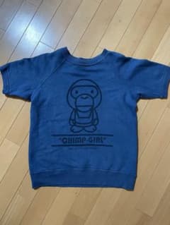 【初期】BAPY A BATHING APE 半袖スウェット マイロ 紺Sのサムネイル