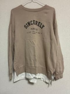 レイヤード風 ロゴ スウェット ベージュのサムネイル