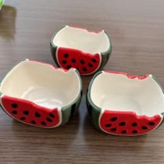 スイカ 陶器 食器 ケーキカップ - メルカリ