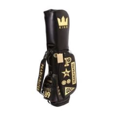 希少】 PEARLY GATES キャディバッグ ブラック/ゴールド 合成革 - メルカリ