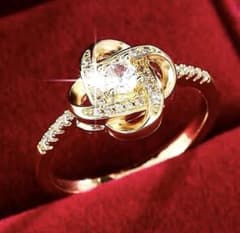 ゴールド レディース指輪18k使用【チェコダイヤモンド】花柄デザイン新品のサムネイル