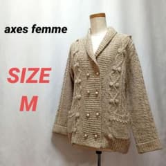 axes femme　アクシーズファム　ニットカーディガン　パールボタン　M