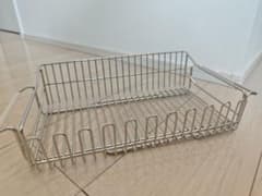 ステンレス製 伸縮式スライド水切りカゴ キッチン用品のサムネイル