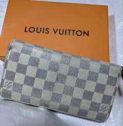 早い者勝ち ルイヴィトン ダミエ アズール ラウンドファスナー 長財布 正規品のサムネイル