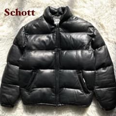 美品✨90's schott レザーダウンジャケット 本革 40 黒 キムタク