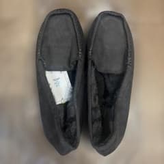 らくっション撥水モカシン　チャコールグレーXL