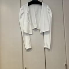SHEIN ホワイト パフスリーブ カーディガンのサムネイル