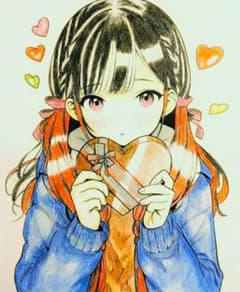 プレゼント キャラクター 色鉛筆画 手描き - メルカリ