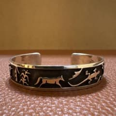 インディアンジュエリー　ホピ族 RK シルバーバングルのサムネイル