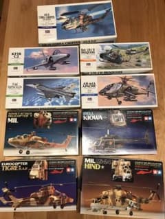 タミヤ&ハセガワ　ヘリコプター・戦闘機　プラモデルのサムネイル