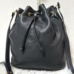 【希少✨美品/ヴィンテージ】ロンシャン　巾着ショルダー　シボ革　ブラック　人気 希少✨美品/ヴィンテージ】ロンシャン 巾着ショルダー シボ革 ブラック