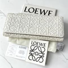 LOEWE ロエベ 長財布 リピート アナグラム ウォレット ホワイト - メルカリ