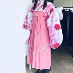 着物┊︎袴┊︎二尺袖長襦袢┊︎半幅帯┊︎4点セット┊︎ピンク 卒業式 