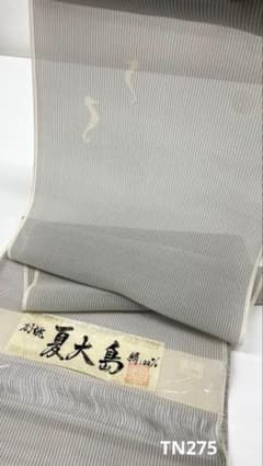 夏紬 夏大島 縦縞 タツノオトシゴ 盛夏 正絹 反物 TN275 - メルカリ