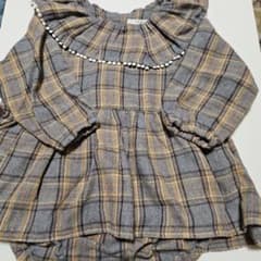 PAIR MANON チェック柄 ロンパース ワンピース 80cmのサムネイル