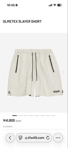 TFW49 OLMETEX 3LAYER SHORT パンツ⭐︎レディースLのサムネイル