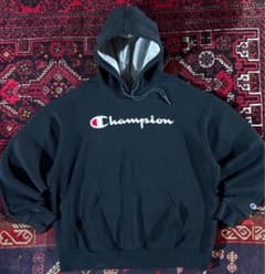 champion ヘビーウェイト プルオーバー パーカー ブラック Xのサムネイル