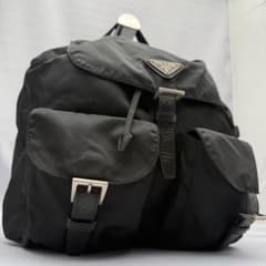 プラダ PRADA リュック ブラック 三角ロゴ レザー ナイロン 白タグ 