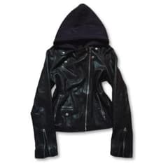 archive leather hoodie y2k v系 ekam lgb - メルカリ
