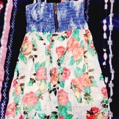 キッズ ワンピース デニム／花柄のサムネイル