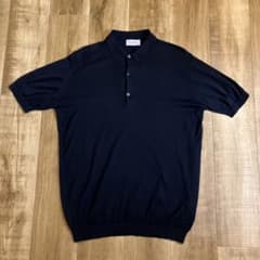 JOHN SMEDLEY シーアイランドコットン ポロシャツ ダークネイビー JOHN SMEDLEY ポロシャツ シーアイランドコットン ネイビー Lサイズ