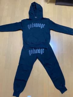 godsavage ブラック フーディ ジョガーパンツ S セットアップ - メルカリ