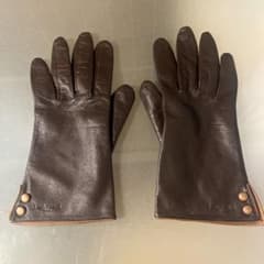未使用品 Louis Feraud 本革 レディース 手袋 ブラウン