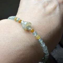 本翡翠、氷種花咲冨貴ミックスデザインブレスレット - メルカリ